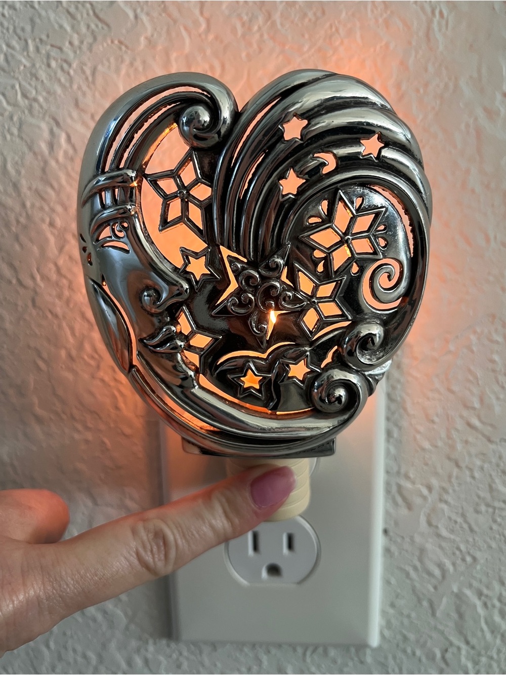 Brighton “Twinkle” Celestial Night Light Silver Plated Retired Vintage
